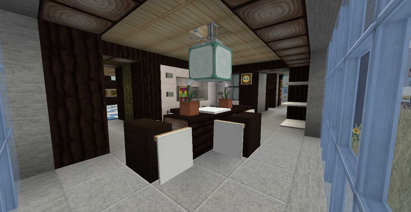 Küchentisch mit Blick zur Kochzeile